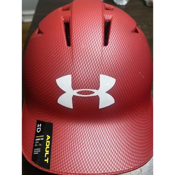 New Under Armour Senior 6.5-7.5in Converge Shadow Matte Batting Helmet, Red - Picture 1 of 1